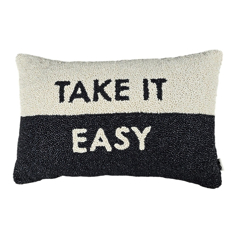 Kate Spade New‎ York x Target "Take It Easy" Beaded Lumbar Pillow Black White